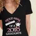 Proud Nana Of a 2018 Graduate Grandmother Graduation Women's Jersey Short Sleeve Deep V-Neck Tshirt
