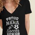 Proud Nana Of a Soccer Senior Class Of 2026 Graduation Women's Jersey Short Sleeve Deep V-Neck Tshirt