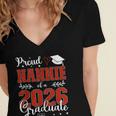 Proud Nannie Of A Class Of 2026 Graduate Senior Graduation Women's Jersey Short Sleeve Deep V-Neck Tshirt