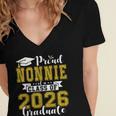 Proud Nonnie Of a Class Of 2026 Graduate Graduation 2026 Women's Jersey Short Sleeve Deep V-Neck Tshirt