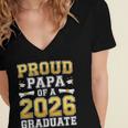 Proud Papa Of A 2026 Graduate Shirt Class Of 2026 Graduation Women's Jersey Short Sleeve Deep V-Neck Tshirt