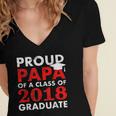 Proud Papa Of A Class Of 2018 Graduate Shirt Graduation Women's Jersey Short Sleeve Deep V-Neck Tshirt