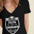 Proud Papa Of a Kindergarten Grad Father Graduation Shirt Women's Jersey Short Sleeve Deep V-Neck Tshirt