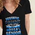 Proud Parent Of a 2018 Senior Graduation Women's Jersey Short Sleeve Deep V-Neck Tshirt
