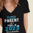 Proud Parent Of Pre K School Graduate 2023 Graduation Parent Women's Jersey Short Sleeve Deep V-Neck Tshirt