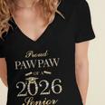 Proud Pawpaw Of A 2026 Senior Graduate Graduation Women's Jersey Short Sleeve Deep V-Neck Tshirt