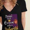 Proud Queen PhD Graduate PhD Graduation Doctorate Women's Jersey Short Sleeve Deep V-Neck Tshirt