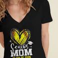 Proud Senior Mom Class Of 2026 Softball Graduation Heart Women's Jersey Short Sleeve Deep V-Neck Tshirt