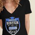 Proud Sister Of a 2018 Grad Graduation Family Women's Jersey Short Sleeve Deep V-Neck Tshirt