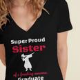 Proud Sister Of 2018 Graduate Dabbing Graduation Women's Jersey Short Sleeve Deep V-Neck Tshirt