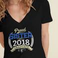 Proud Sister Of 2018 Graduate Shirt Graduation Grad Women's Jersey Short Sleeve Deep V-Neck Tshirt