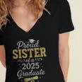 Proud Sister Of a 2025 Graduate Senior Graduation Women Women's Jersey Short Sleeve Deep V-Neck Tshirt