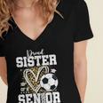Proud Sister Of A 2026 Senior Soccer Graduation Leopard Women's Jersey Short Sleeve Deep V-Neck Tshirt
