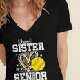 Proud Sister Of A 2026 Senior Softball Graduation Leopard Women's Jersey Short Sleeve Deep V-Neck Tshirt