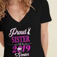 Proud SISTER Of A Class 2019 Senior Tshirt Graduation Women's Jersey Short Sleeve Deep V-Neck Tshirt