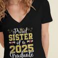 Proud Sister Of A Class Of 2025 Graduate Senior Graduation Women's Jersey Short Sleeve Deep V-Neck Tshirt