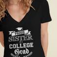Proud Sister Of a College Grad 2019 Family Graduation Shirt Women's Jersey Short Sleeve Deep V-Neck Tshirt