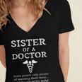 Proud Sister Of A Doctor Medical MD Brother Quote Graduation Women's Jersey Short Sleeve Deep V-Neck Tshirt