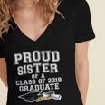 Proud Sister Of A Grad Class Of 2018 Graduation Apparel Women's Jersey Short Sleeve Deep V-Neck Tshirt