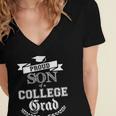 Proud Son Of a College Grad 2019 Family Graduation Shirt Women's Jersey Short Sleeve Deep V-Neck Tshirt