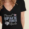 Proud Space Force Uncle Space Force Graduation Tee Women's Jersey Short Sleeve Deep V-Neck Tshirt
