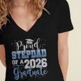 Proud Stepdad Of Senior 2026 Class Of 2026 Graduation Women's Jersey Short Sleeve Deep V-Neck Tshirt