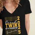 Proud Twin Of a 2025 Graduate Grad Prom Graduation Squad 25 Women's Jersey Short Sleeve Deep V-Neck Tshirt