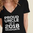 Proud Uncle Of A 2018 Graduate Graduation Women's Jersey Short Sleeve Deep V-Neck Tshirt