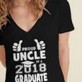 Proud Uncle Of A 2018 Graduate Senior Graduation Shirt Women's Jersey Short Sleeve Deep V-Neck Tshirt