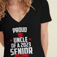 Proud Uncle Of A 2023 Senior Class Of 2023 Graduation Women's Jersey Short Sleeve Deep V-Neck Tshirt