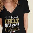 Proud Uncle Of A 2025 Graduate Uncle Graduation 2025 Women's Jersey Short Sleeve Deep V-Neck Tshirt
