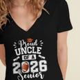 Proud Uncle Of A 2026 Senior Football Graduation Women's Jersey Short Sleeve Deep V-Neck Tshirt