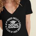 Proud Uncle Of a Class Of 2025 Graduate Graduation 2025 Women's Jersey Short Sleeve Deep V-Neck Tshirt