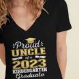 Proud Uncle Of Kindergarten Graduate 2023 Graduation Uncle Women's Jersey Short Sleeve Deep V-Neck Tshirt