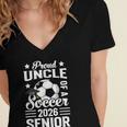 Proud Uncle Of a Soccer Senior 2026 Graduation Women's Jersey Short Sleeve Deep V-Neck Tshirt