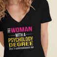 Psychology Degree Major Graduation 2024 Psychologist PsyD Women's Jersey Short Sleeve Deep V-Neck Tshirt