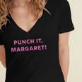Punch It Margaret Vintage Retro 1980's Nostalgia Women's Jersey Short Sleeve Deep V-Neck Tshirt Punch It Margaret Vintage Retro 1980's Nostalgia Women's Jersey Short Sleeve Deep V-Neck Tshirt
