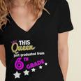 Queen 6th Grade Graduation For Girls Women's Jersey Short Sleeve Deep V-Neck Tshirt