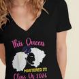 This Queen Mastered It Masters Graduation Class Of 2026 Women's Jersey Short Sleeve Deep V-Neck Tshirt