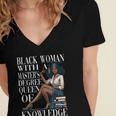 Queen Masters Degree Graduation Educated Melanin Grad Women's Jersey Short Sleeve Deep V-Neck Tshirt