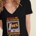 Raised By Television Corrupted By Memes Internet Nostalgia Women's Jersey Short Sleeve Deep V-Neck Tshirt Raised By Television Corrupted By Memes Internet Nostalgia Women's Jersey Short Sleeve Deep V-Neck Tshirt