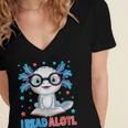 I Read Alotl Cute Axolotl Reading Book Lover Women's Jersey Short Sleeve Deep V-Neck Tshirt I Read Alotl Cute Axolotl Reading Book Lover Women's Jersey Short Sleeve Deep V-Neck Tshirt