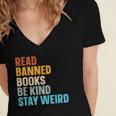 Read Banned Books Be Kind Stay Weird Women's Jersey Short Sleeve Deep V-Neck Tshirt Read Banned Books Be Kind Stay Weird Women's Jersey Short Sleeve Deep V-Neck Tshirt