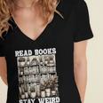 Read Books Stay Weird Introvert Book Lover Book Women's Jersey Short Sleeve Deep V-Neck Tshirt