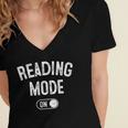 Reading Mode On Book Lover Librarian Teacher Women's Jersey Short Sleeve Deep V-Neck Tshirt Reading Mode On Book Lover Librarian Teacher Women's Jersey Short Sleeve Deep V-Neck Tshirt