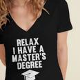 Relax I Have a Master's Degree Graduation Women's Jersey Short Sleeve Deep V-Neck Tshirt