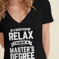 Relax I Have A Master's Degree Shirt Graduation 2022 Women's Jersey Short Sleeve Deep V-Neck Tshirt