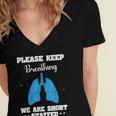 Respiratory Therapist Appreciation RT School Graduation Women's Jersey Short Sleeve Deep V-Neck Tshirt