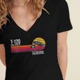 Retro 80's 90's Music Nostalgia Video Cassette Tape VHS Women's Jersey Short Sleeve Deep V-Neck Tshirt