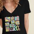 Retro 80s Nostalgia 1980s Throwback Party Costume Women's Jersey Short Sleeve Deep V-Neck Tshirt Retro 80s Nostalgia 1980s Throwback Party Costume Women's Jersey Short Sleeve Deep V-Neck Tshirt